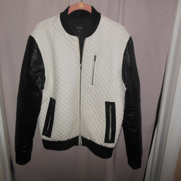 black and white guess jacket